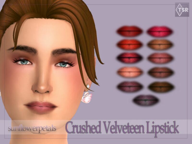 Crushed Velveteen Lipstick By Sunflowerpetalscc Sims 4 CC