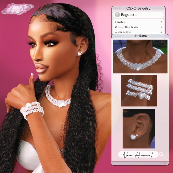 sims 4 cc cuban baguette jewelry set 2