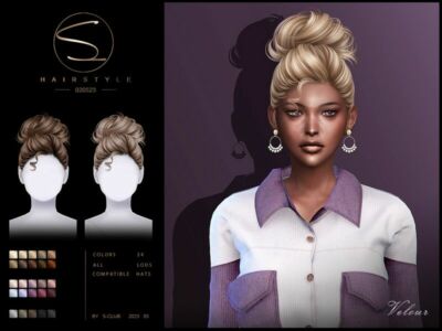 Curly Updo Hairstyle-010623 Mona Sims 4 CC