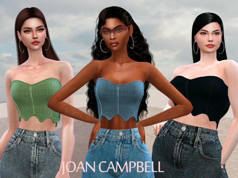 Curve Denim TOP Sims 4 CC