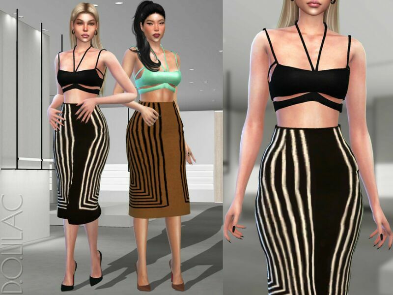 Cut-Out Strappy Bralette [SET] DO348 Sims 4 CC