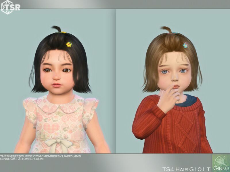 Cute Short Hairstyle For Toddler – G101T By Daisy-Sims Sims 4 CC