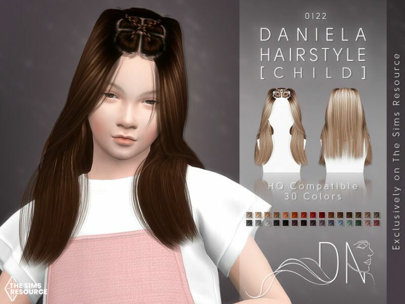 Daniela Hairstyle [Child] By Darknightt Sims 4 CC