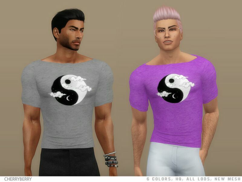 Darnell – Men’S T-Shirt By Cherryberrysim Sims 4 CC