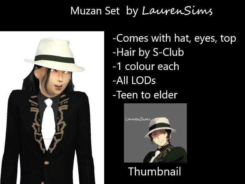 Demon Slayer: Muzan Cosplay SET By Laurensims Sims 4 CC