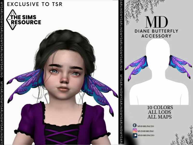 Diane Butterfly Acessory Toddler By Mydarling20 Sims 4 CC