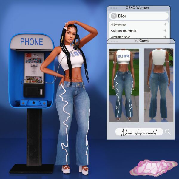 sims 4 cc dior tank jaded jeans 2