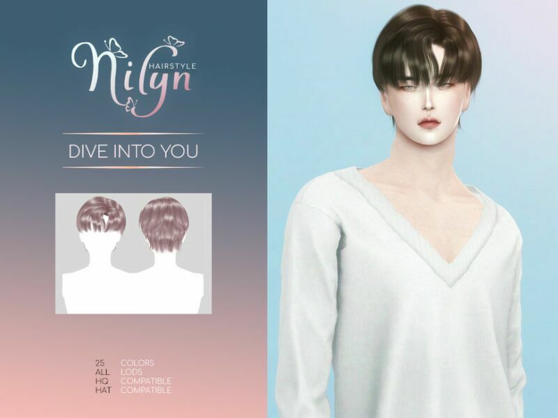 Dive Into YOU Hair – NEW Mesh By Nilyn Sims 4 CC