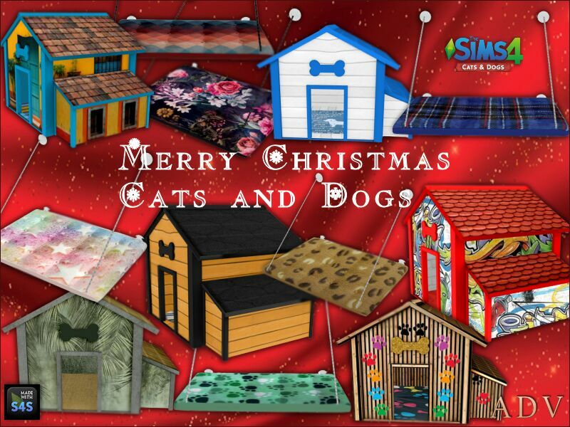 DOG Houses And CAT Beds Sims 4 CC