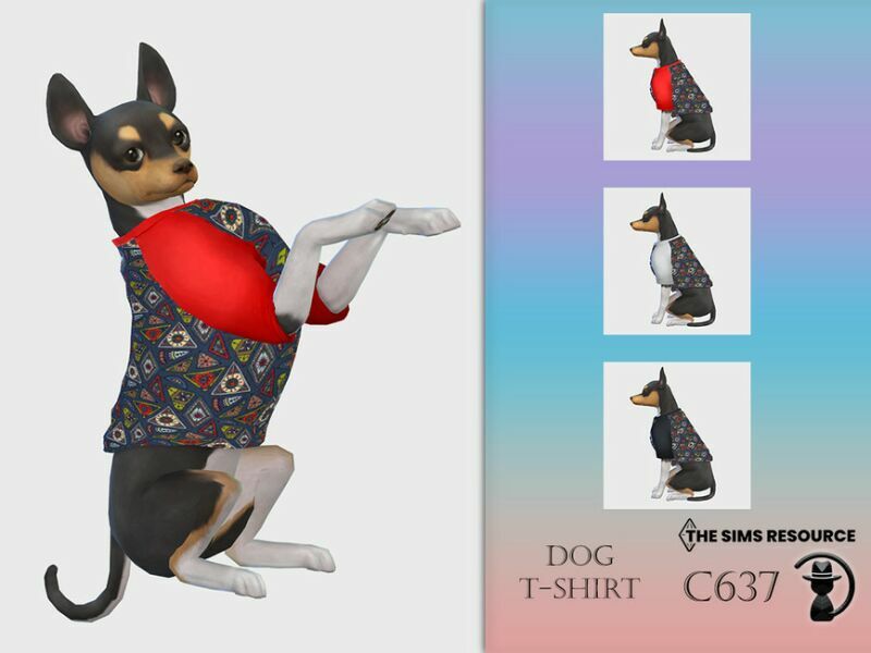 DOG T-Shirt C637 By Turksimmer Sims 4 CC