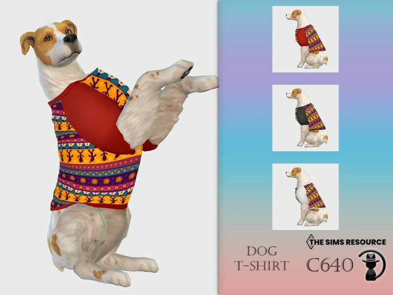 DOG T-Shirt C640 By Turksimmer Sims 4 CC