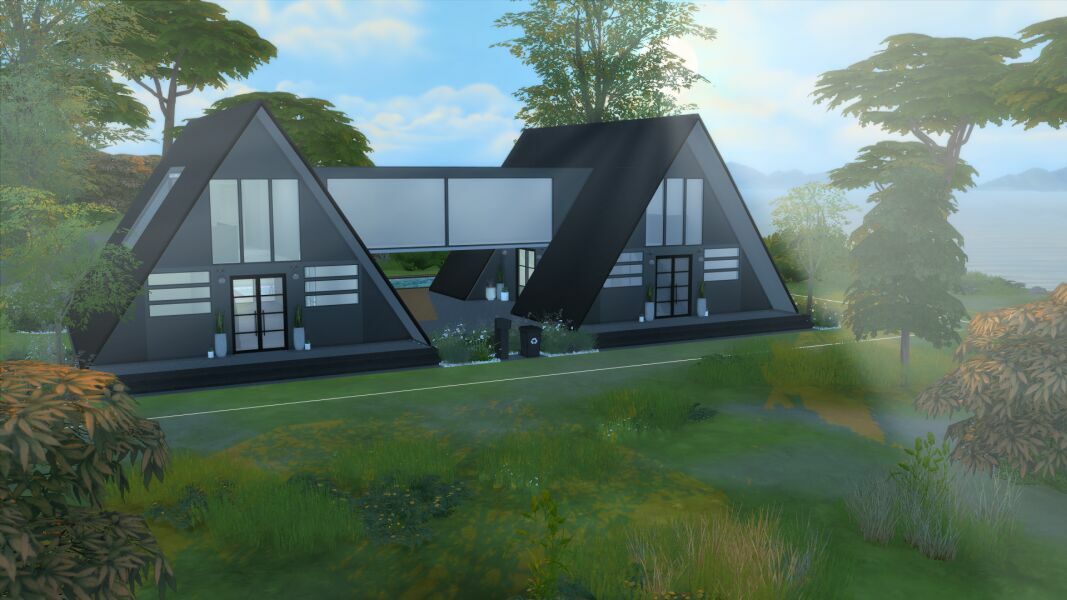 Double A-Frame House – Shell Sims 4 CC