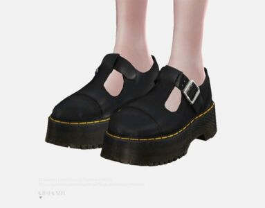 DR Martens Ethan Smooth Platform Oxfords By Charonlee Sims 4 CC