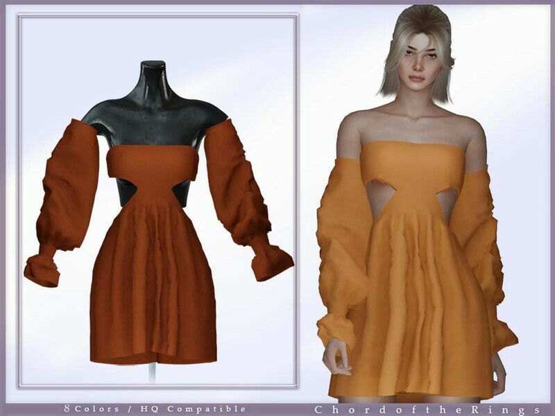 Dress NO.142 By Chordoftherings Sims 4 CC