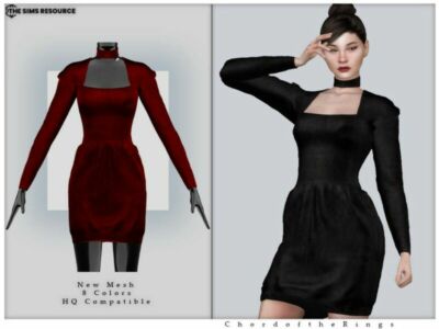 Dress NO.146 By Chordoftherings Sims 4 CC