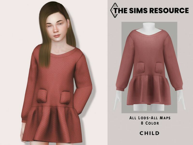 Dress NO.186 By _Akogare_ Sims 4 CC