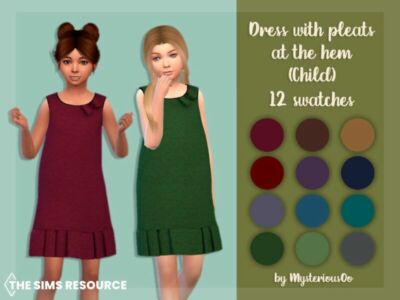 Dress With Pleats At The HEM Child By Mysteriousoo Sims 4 CC