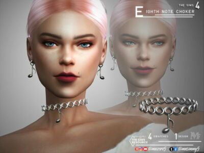 Eighth Note Choker By Mazero5 Sims 4 CC