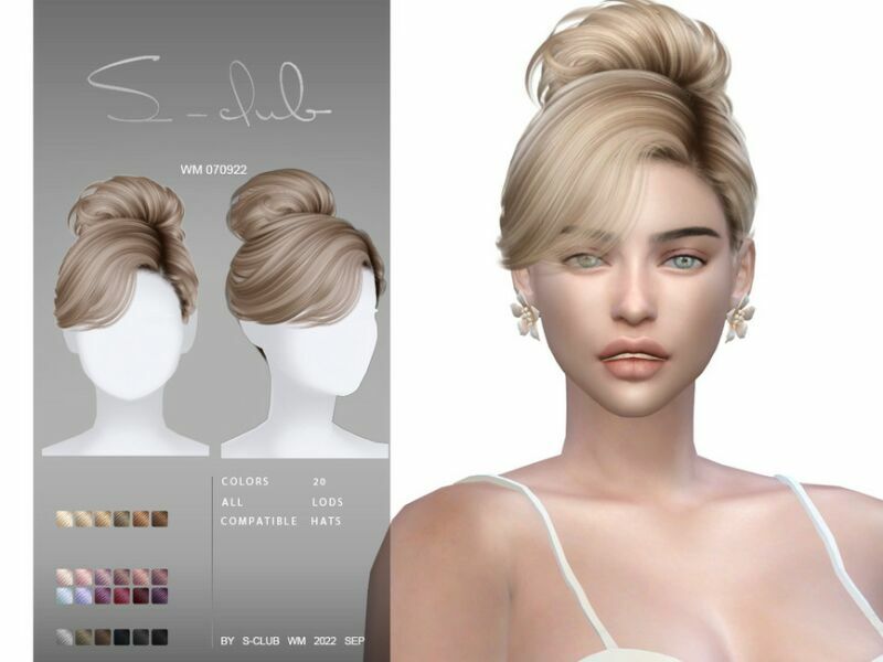 Elegante Updo Hairstyle (Linda070922) By S-Club By S-Club Sims 4 CC