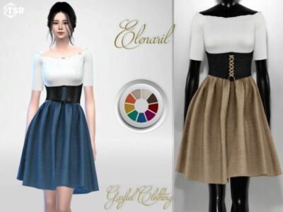 Elenaril – Corset Dress By Garfiel Sims 4 CC