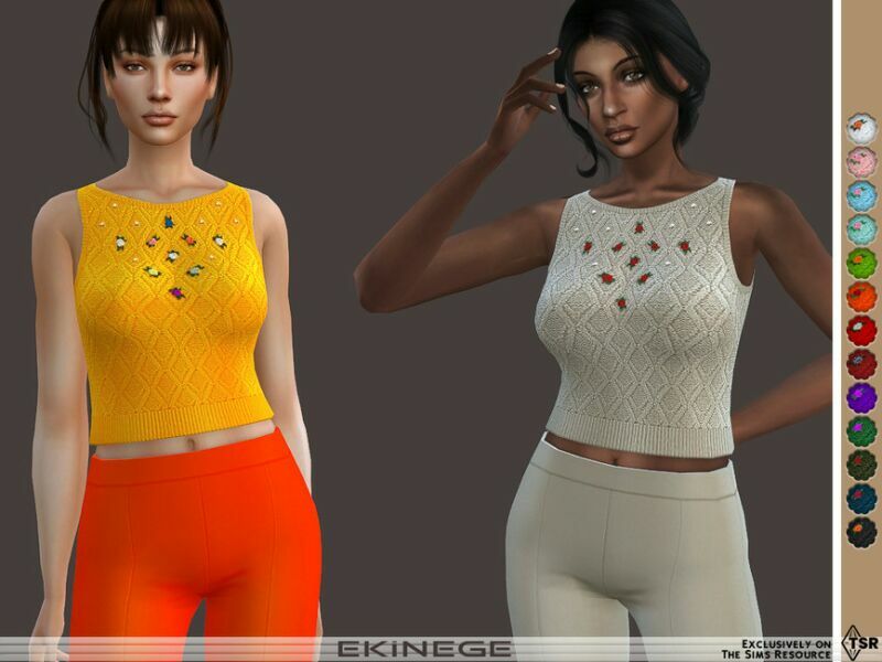 Embroidered Sweater Vest By Ekinege Sims 4 CC