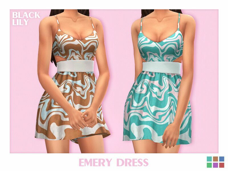 “Emery Dress / Everyday By Black Lily” Sims 4 CC