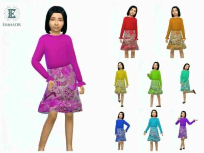 Erinaok Girl’S Dress 0102 By Erinaok Sims 4 CC