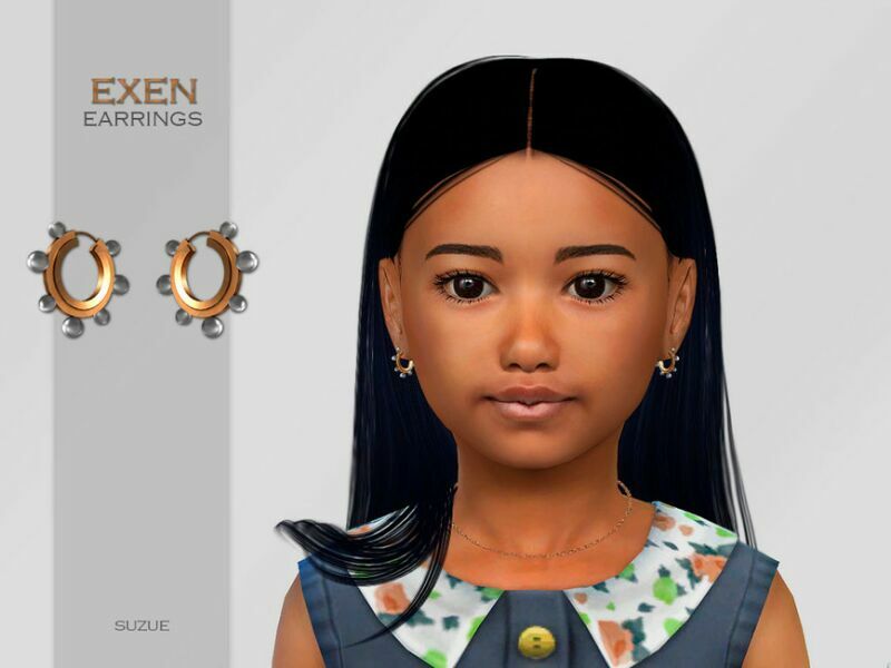 Exen Earrings Child By Suzue Sims 4 CC