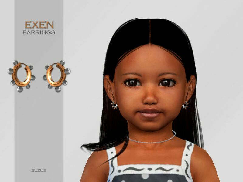 Exen Earrings Toddler By Suzue Sims 4 CC