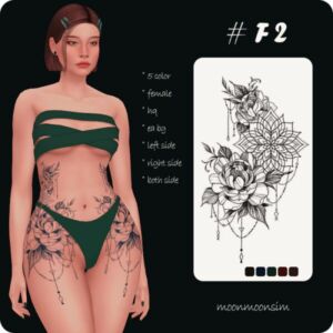 #F2_Tattoo By Moonmoonsim Sims 4 CC