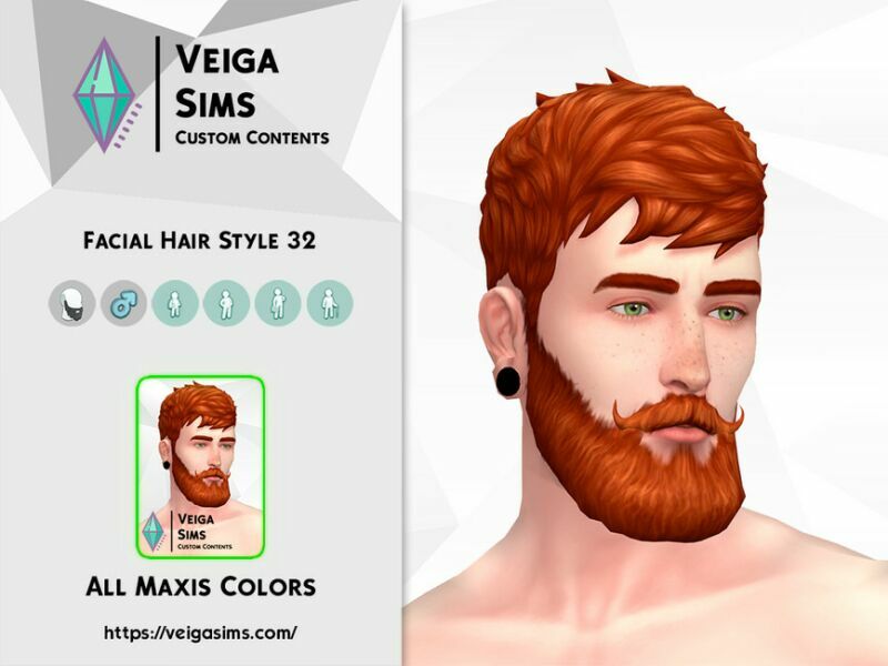 Facial Hair Style 32 Sims 4 CC