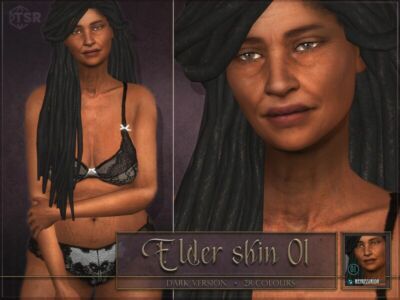 Female Elder Skin 01 – Dark Version By Remussirion Sims 4 CC