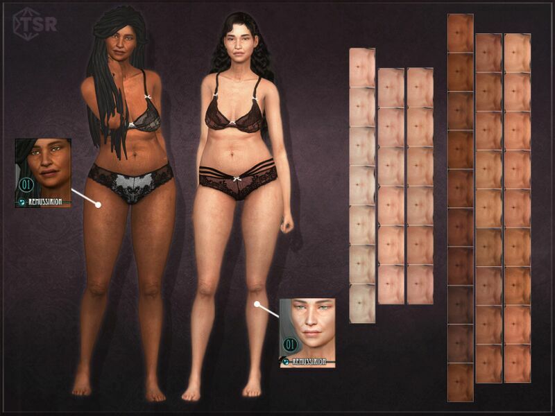 sims 4 cc female elder skin 01 dark version by remussirion 2