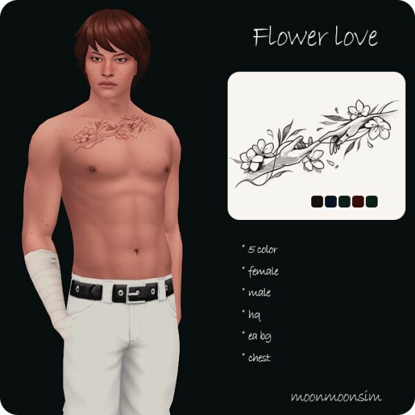 Flower Love Tattoo Sims 4 CC