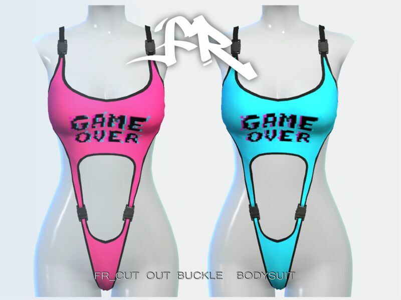 Fr_Cut OUT Buckle Bodysuit By Freys4 Sims 4 CC