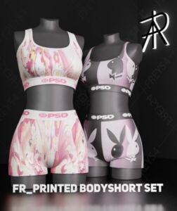 Fr_Printed Bodyshort SET By Freys4 Sims 4 CC