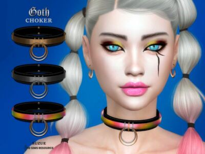 Goth Choker By Suzue Sims 4 CC