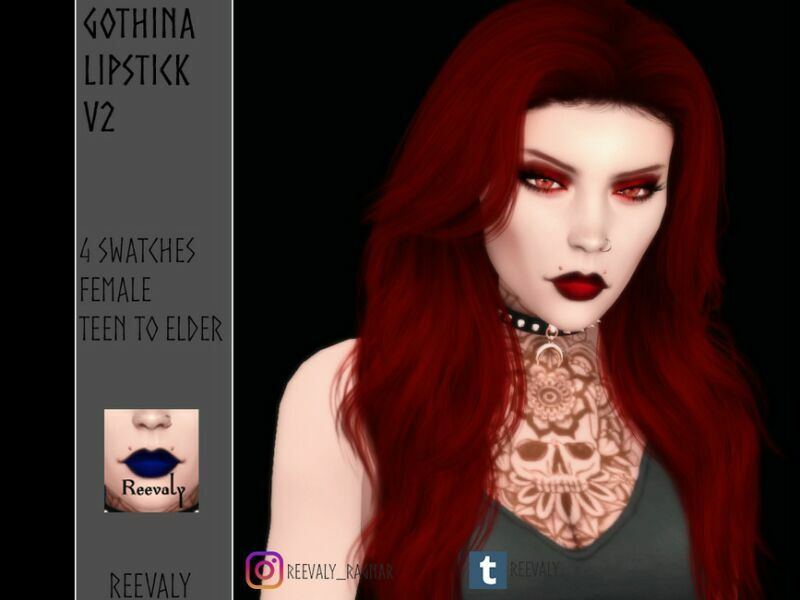 Gothina Lipstick V2 By Reevaly Sims 4 CC