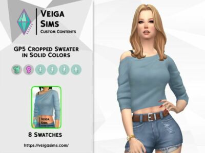 GP5 Cropped Sweat In Solid Colors Sims 4 CC