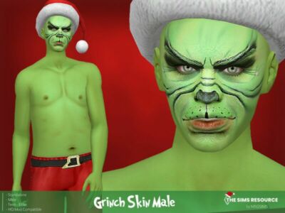 Grinch Skin Male By Msqsims Sims 4 CC