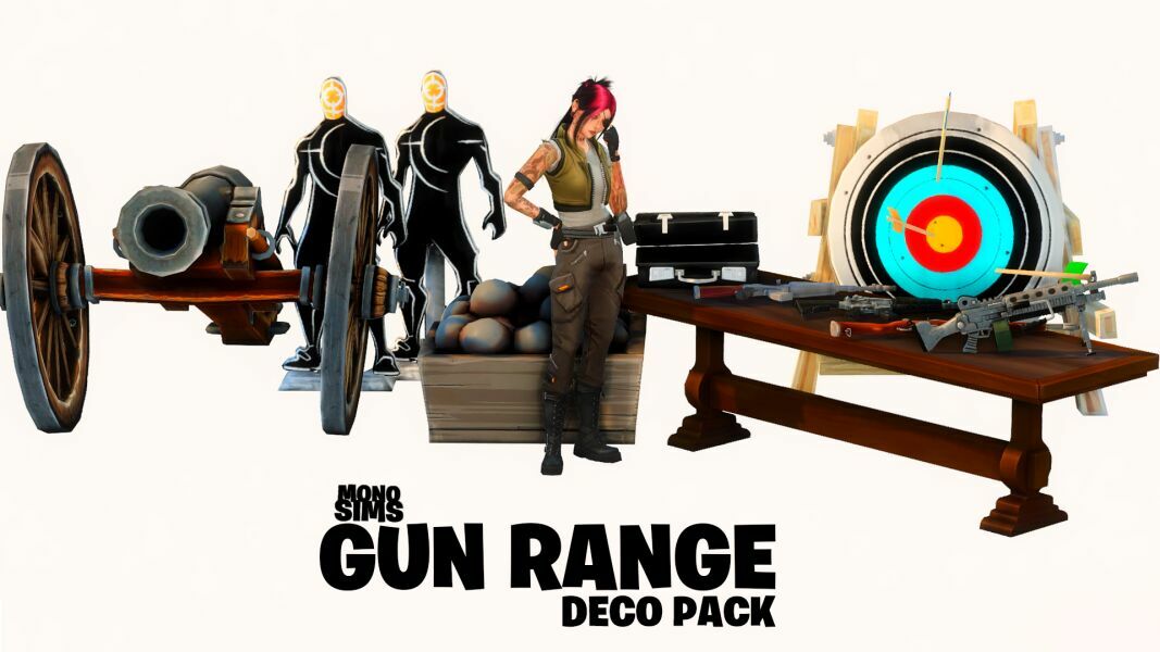 GUN Range Decorative Pack By Monosims Sims 4 CC