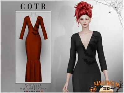 Halloween Evil Witch Dress By Chordoftherings Sims 4 CC