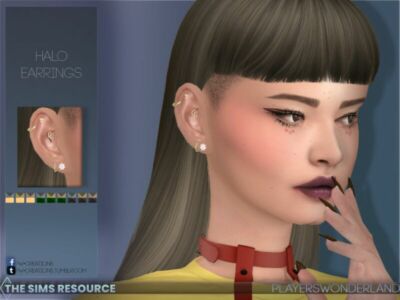 Halo Earrings R By Playerswonderland Sims 4 CC