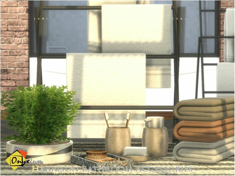 Harrison Bathroom Accessories By Onyxium Sims 4 CC