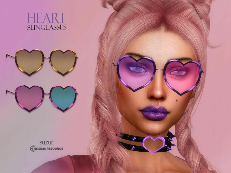 Heart Sunglasses By Suzue Sims 4 CC