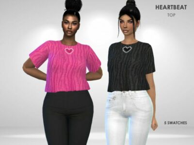 Heartbeat TOP By Puresim Sims 4 CC