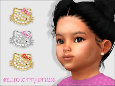 Hello Kitty Stud Earrings For Toddlers By Giulietta Sims 4 CC