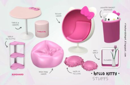 Hello Kitty Stuffs By Rimshard Sims 4 CC