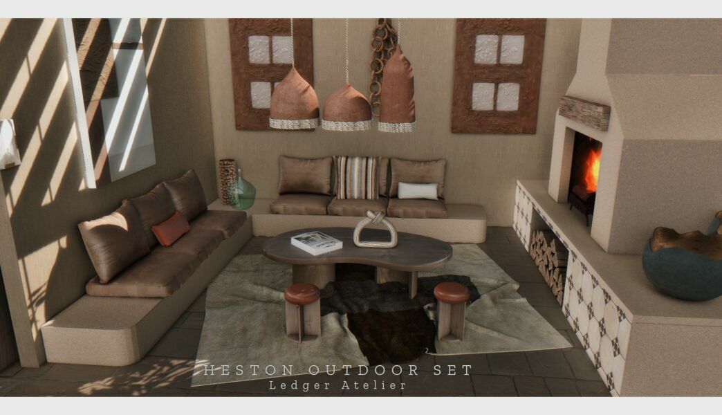 Heston Outdoor SET With Bonus Items Sims 4 CC