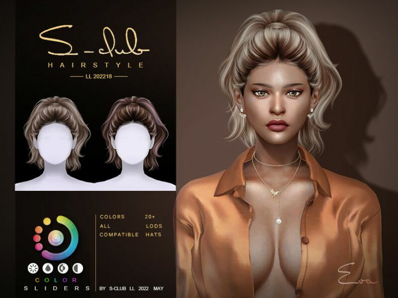 High Ponytail Hairstyle(Eva) By S-Club Sims 4 CC